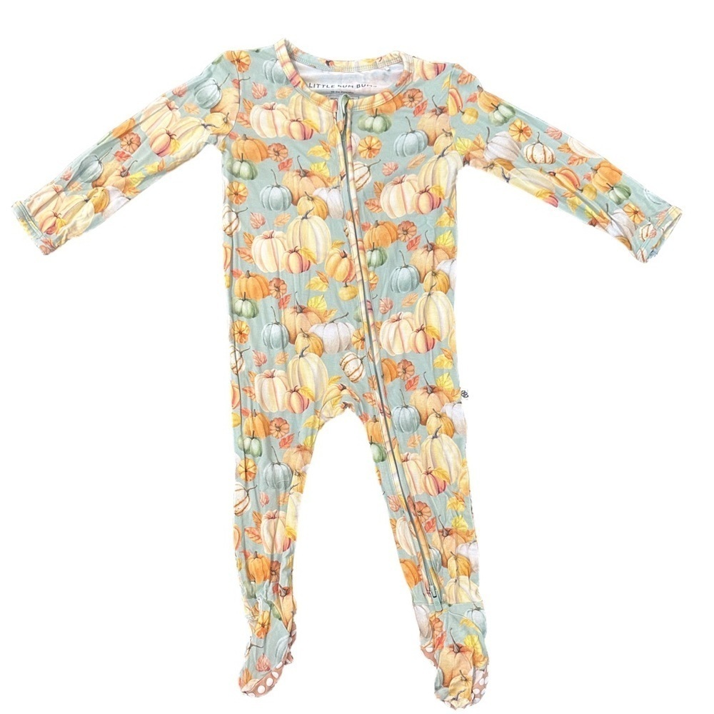 Kids Autumn Harvest Footie Pajamas